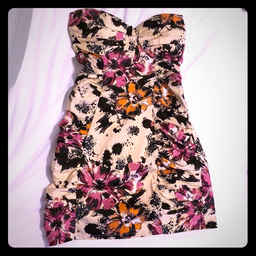 Beautiful multi color strapless dress